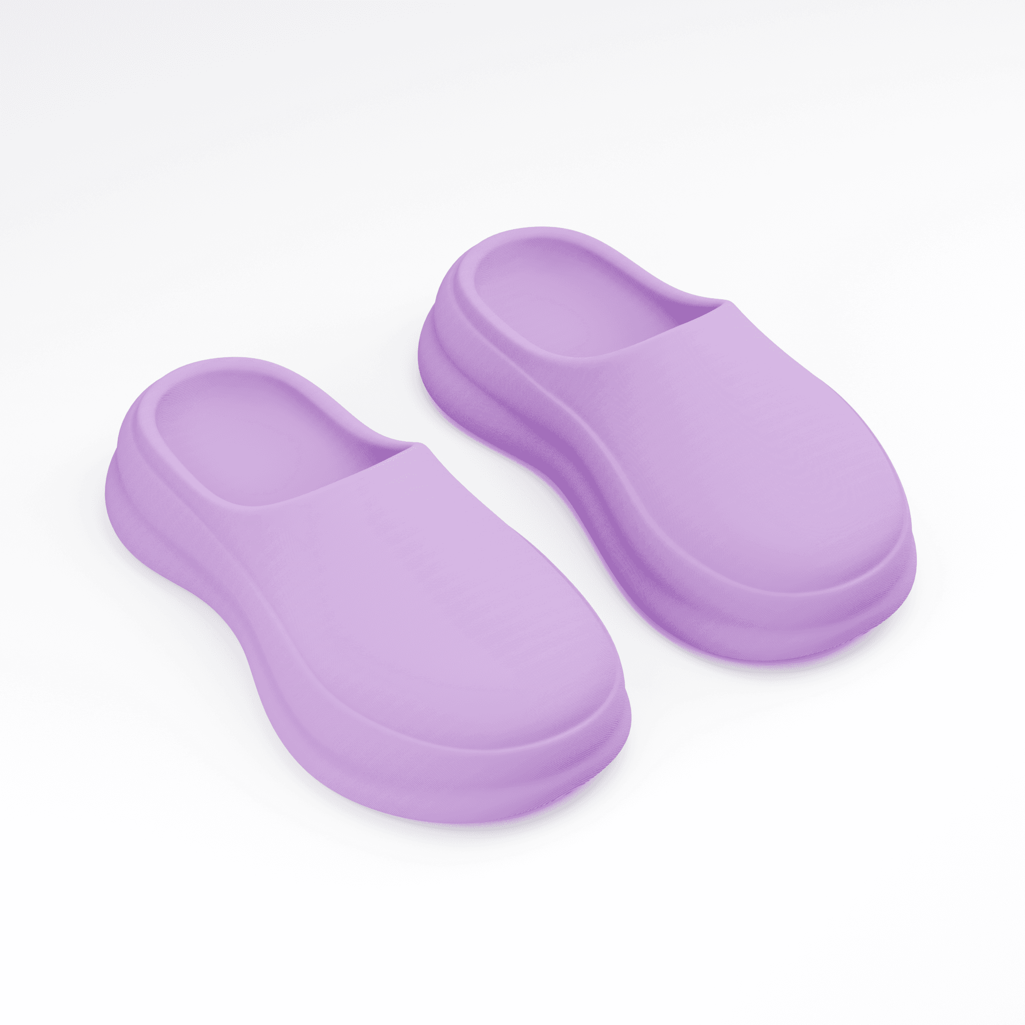 FLOUFS lilac slides, high three-quarter pair render