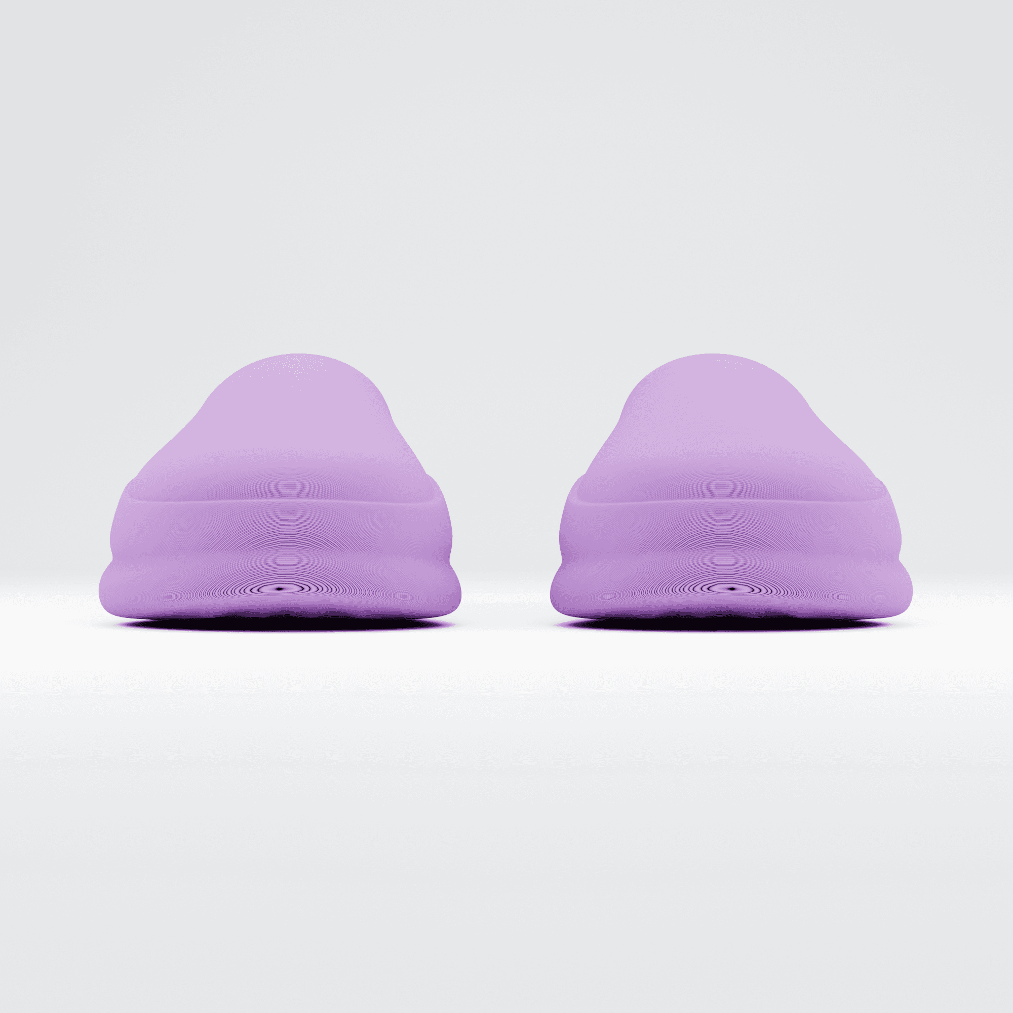 FLOUFS pair head-on, print contours visible at the toes