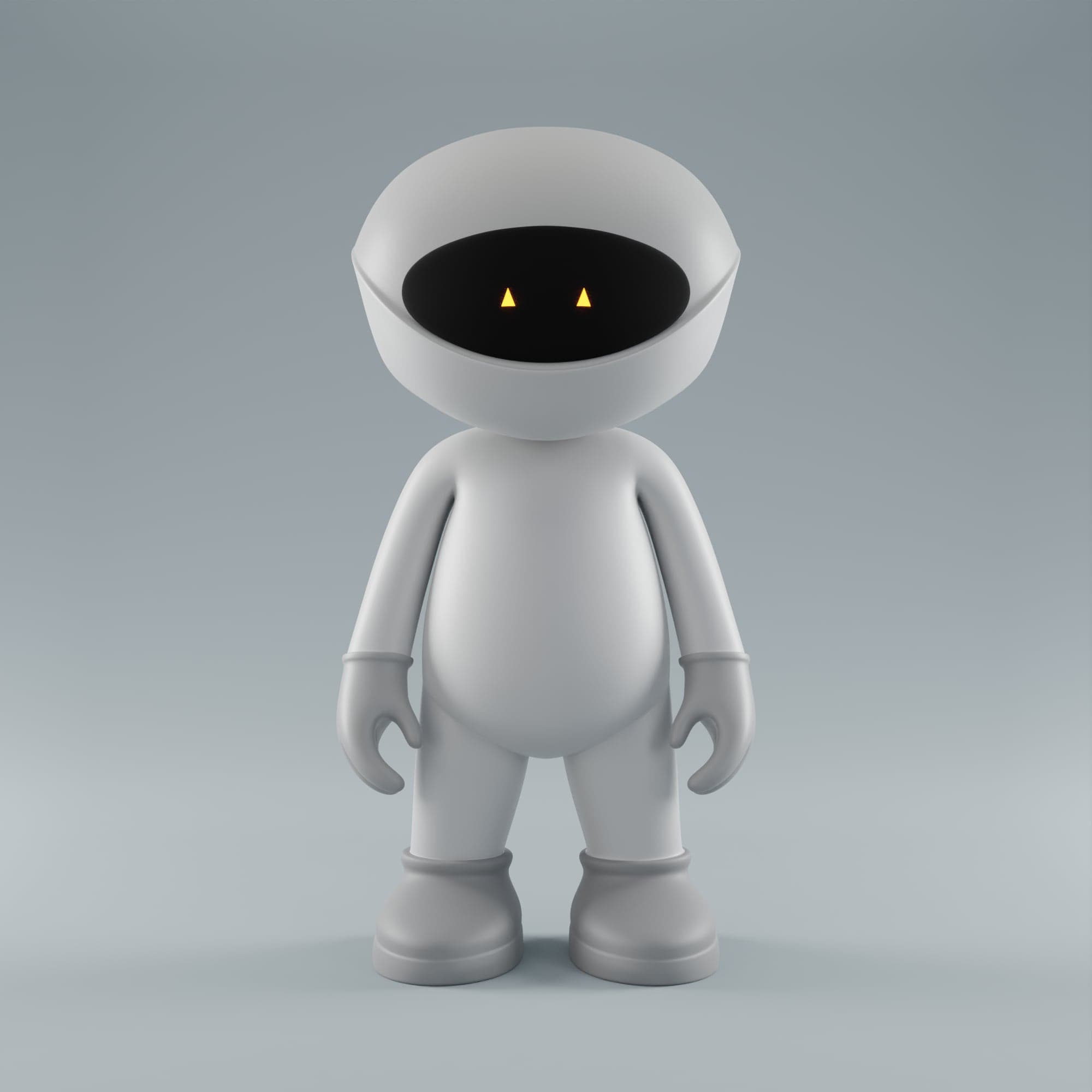 The figure with triangular yellow eyes instead of diamonds, showing the face marks as an interchangeable expression.