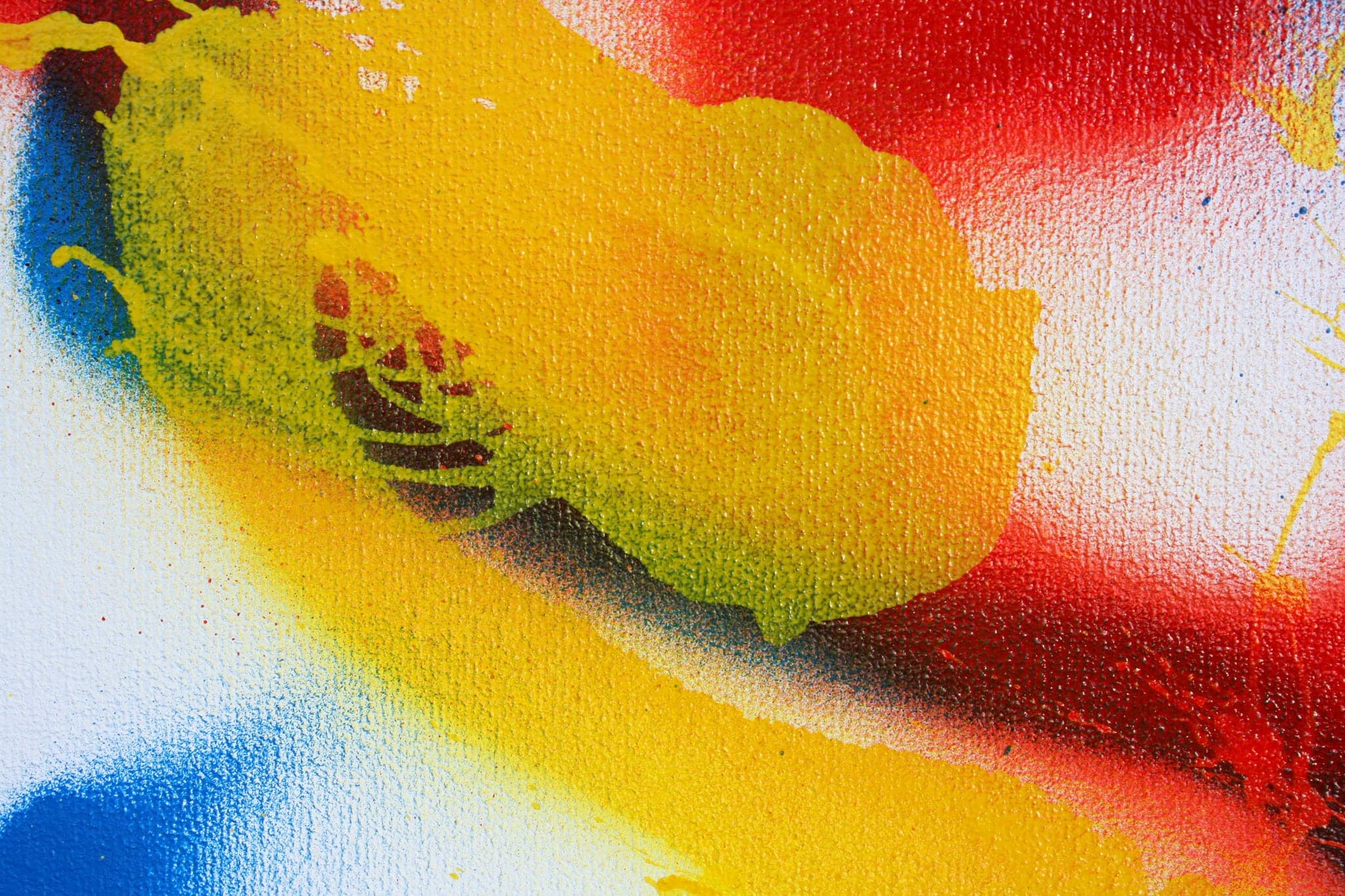Close view: yellow at its heaviest, red pushing in at the edges.