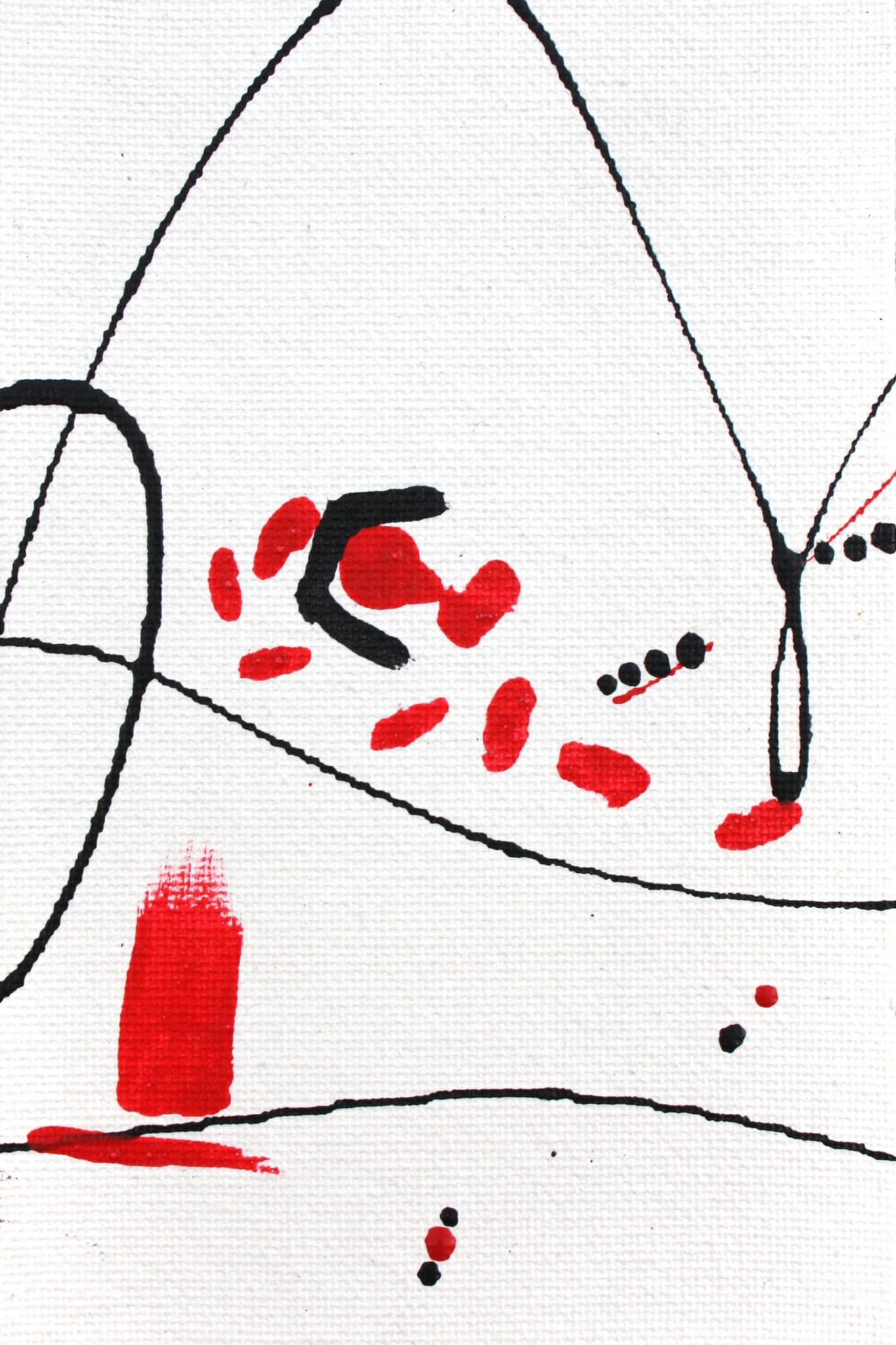 The first of the three panels: a long black curve crossing the sheet, a row of red dashes, a red bar low left